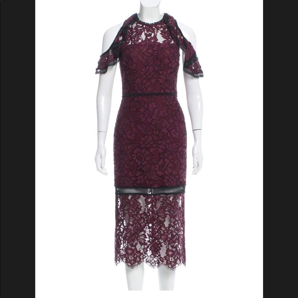 ** SOLD ** ALEXIS BURGUNDY MIDI DRESS